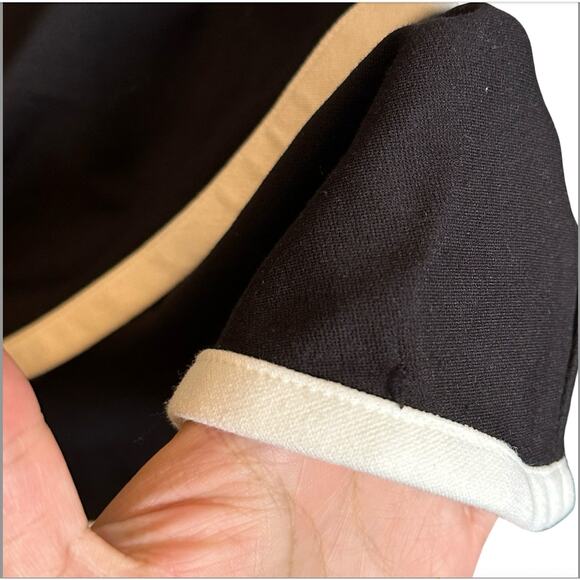 Eliza J Long Bell Sleeve Fit Flare Mini Dress Black White Cocktail Tiered Skirt - Picture 9 of 11